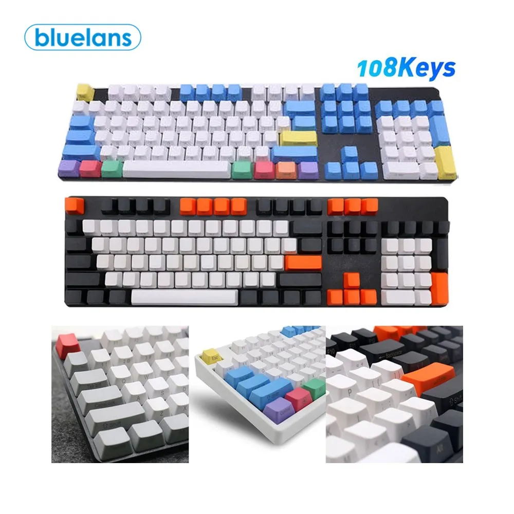 108 шт./компл. PBT цветной светильник-защита механическая клавиатура Keycap Замена |