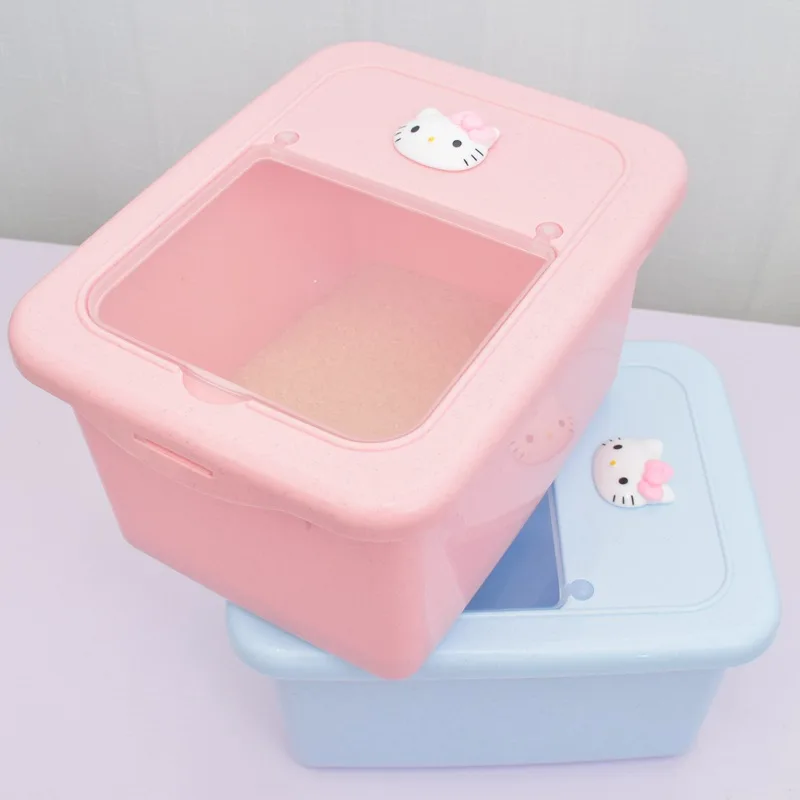Мультфильм «Hello Kitty» влагостойкий контейнер для риса пластиковая мука баррель кухня рисовый цилиндр контейнер для риса баррель ящик для хранения риса