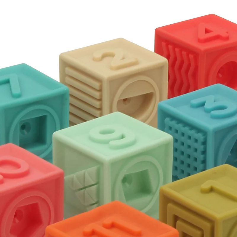 Мягкие детские игрушки из силикона развивающие строительные блоки 3D подвесной