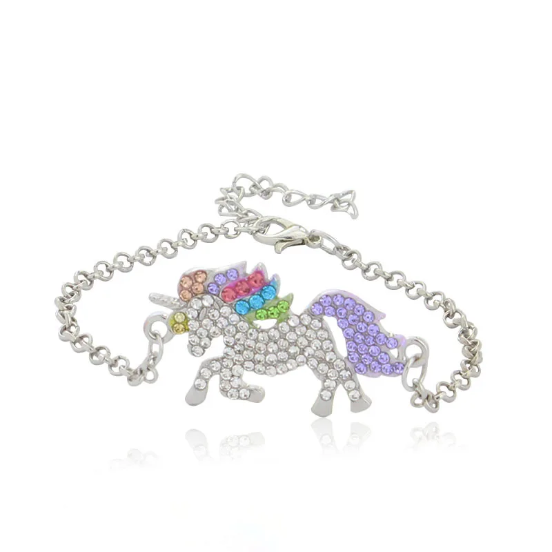 Новые горячие ювелирные изделия новая ювелирная версия простой Радужный Браслет с единорогом регулируемый браслет для пары HWASY1804