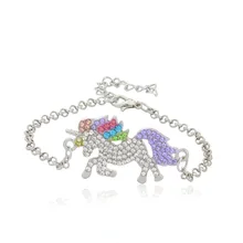 Новые горячие ювелирные изделия новая ювелирная версия простой Радужный Браслет с единорогом регулируемый браслет для пары HWASY1804