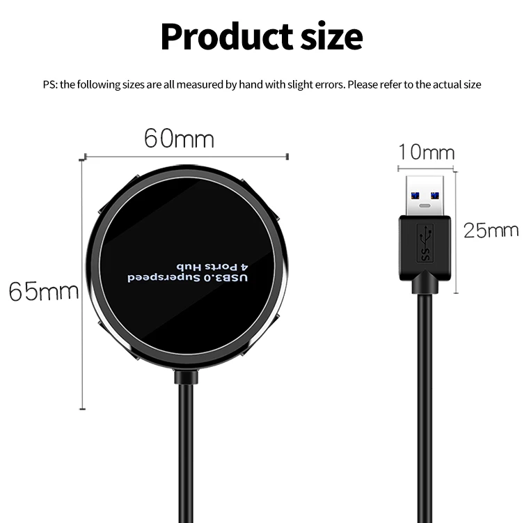 Концентратор USB 3,0 концентратор разветвитель несколько USB3.0 высокая скорость индикатор светильник 4 порта USB для нескольких устройств компьютер ноутбук