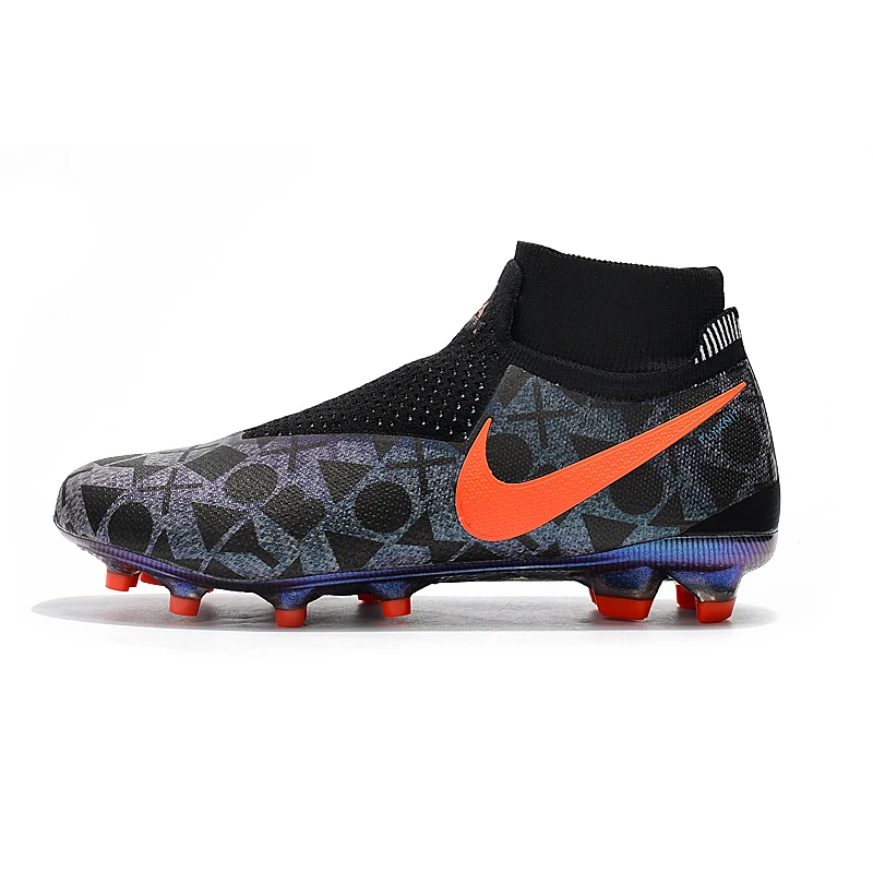 NIKE Dark One Generation Phantom VSN Elite DF FG трикотажные водонепроницаемые мужские футбольные бутсы 39-45 - Цвет: Black and orange