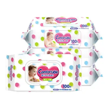 

100 Sheet Wet Wipes Soft Disposable Cleaning Tissues for Infants Children Baby GXMB