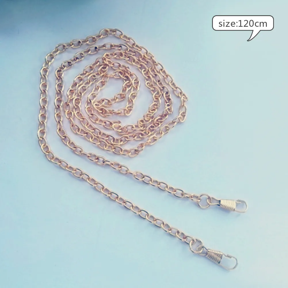light gold 1 шт. 125 см Новая металлическая цепочка для сумки, кошелек с пряжками, сумка на плечо, ремень из сплава Pu, летняя модная розовая сумка, ремень для женщин - Цвет: light gold