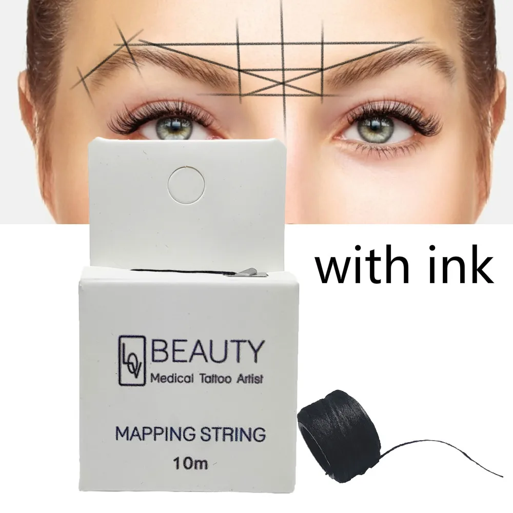 Картографическая пре-чернильная струна для микроблейдинга eyebow Make Up dying Liners Thread Semi Permanent позиционирование бровей измерительный инструмент