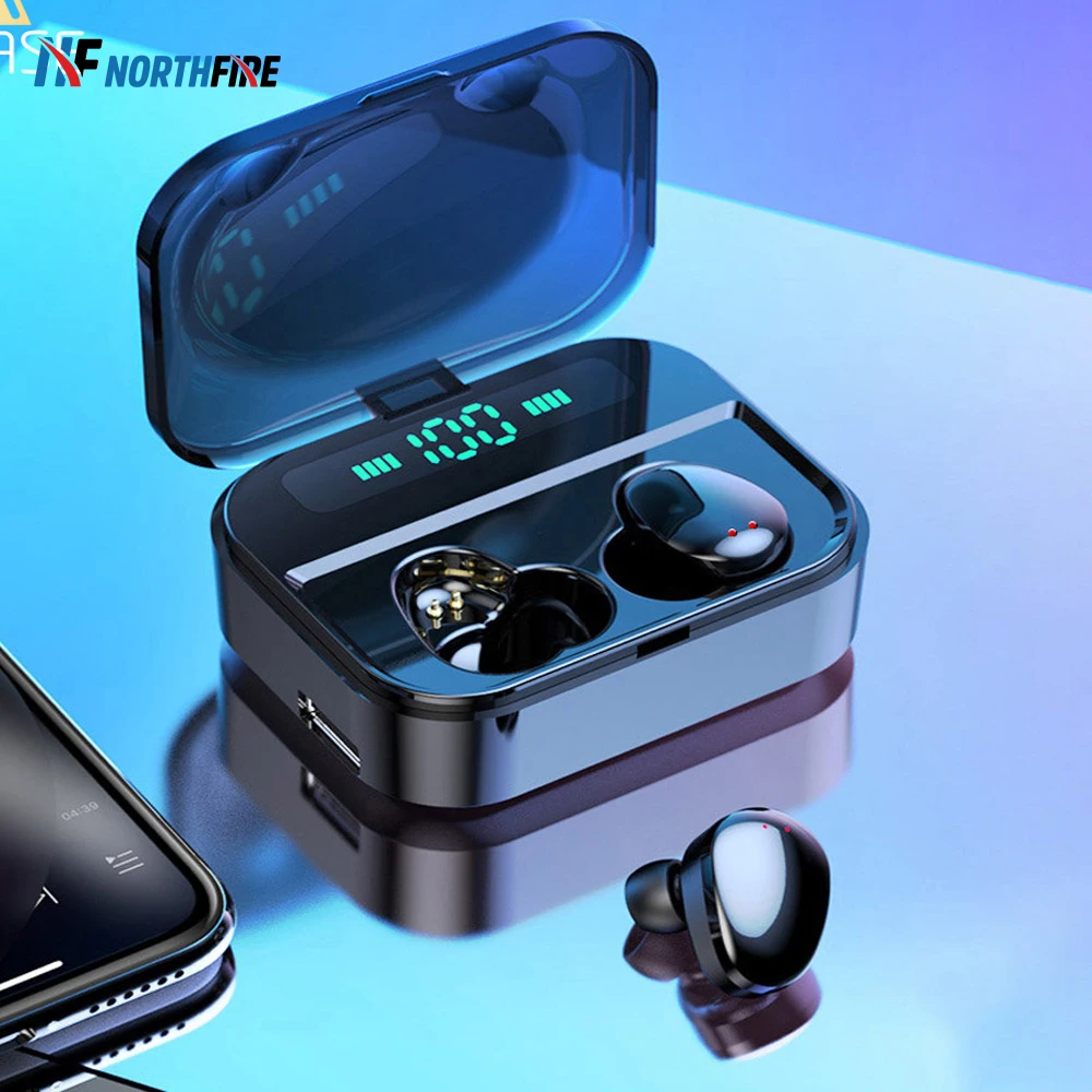 

IPX7 Waterproof Mini Wireless Bluetooth Earphone V5.0 2200mAh TWS Sports HIFI Headphones HD Call Earbuds Wireless Earphones
