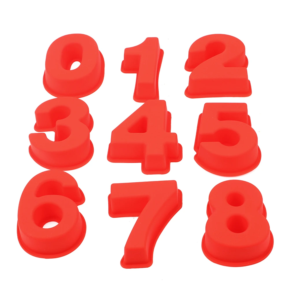HOOMIN Cake Mold Wedding Cake 0-8 Arabic Number for Birthday Cake Silicone Number Molds Baking Mold Cake Accessories