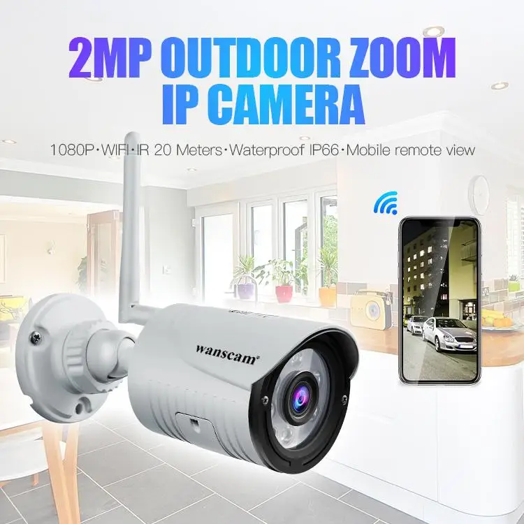 

wanscam K22 Camera HD 1080P 2MP 4x Zoom Wireless Security IP Camera Waterproof Night Vision IR-Cut H.264 Video Night Vision