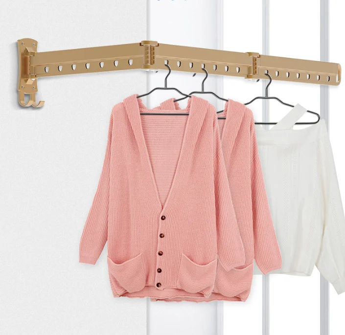 

Wall Mounted Aluminimum Alloy Clothes Rail Double Triple Folding Clothes Rail Rack Hanging