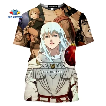

SONSPEE Berserker Gut Griffith Men's Tshirt Men 3D Print T-Shirts Women Summer T-shirt Harajuku Casual Short Sleeve Streetwear