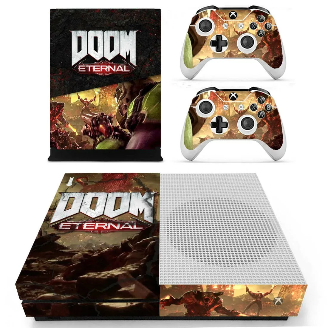 Наклейка s Doom для Xbox One S кожа Виниловая Наклейка Pegatina Adesivos для Xbox one тонкая консоль и два контроллера шкуры