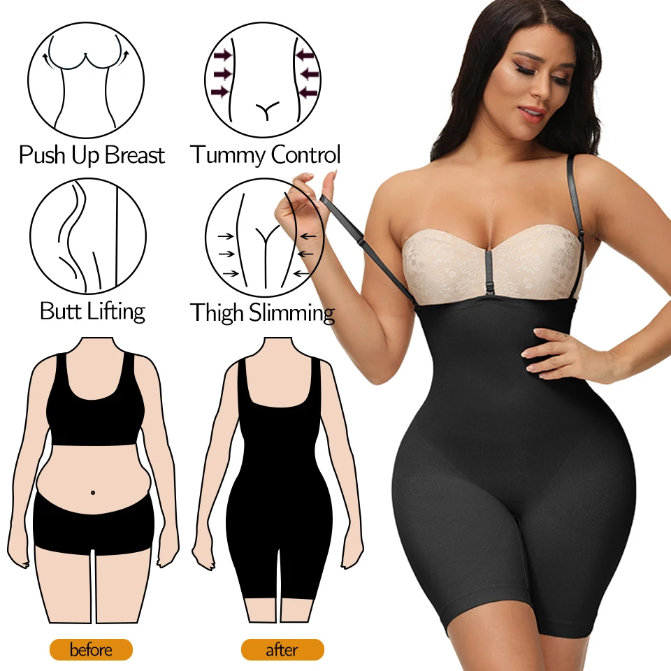 low back shapewear Women Shapewear Bodysuits Firm Tummy Control Full Body Shaper Slimming Bodysuit Corrective Underwear Waist Trainer Thigh Slimmer tummy control shapewear