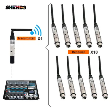 

SHEHDS DMX512 Wireless Receiver or Transmitter 300m Controller Receiver or Transmitter 2.4G for Stage Light Dj Equipment