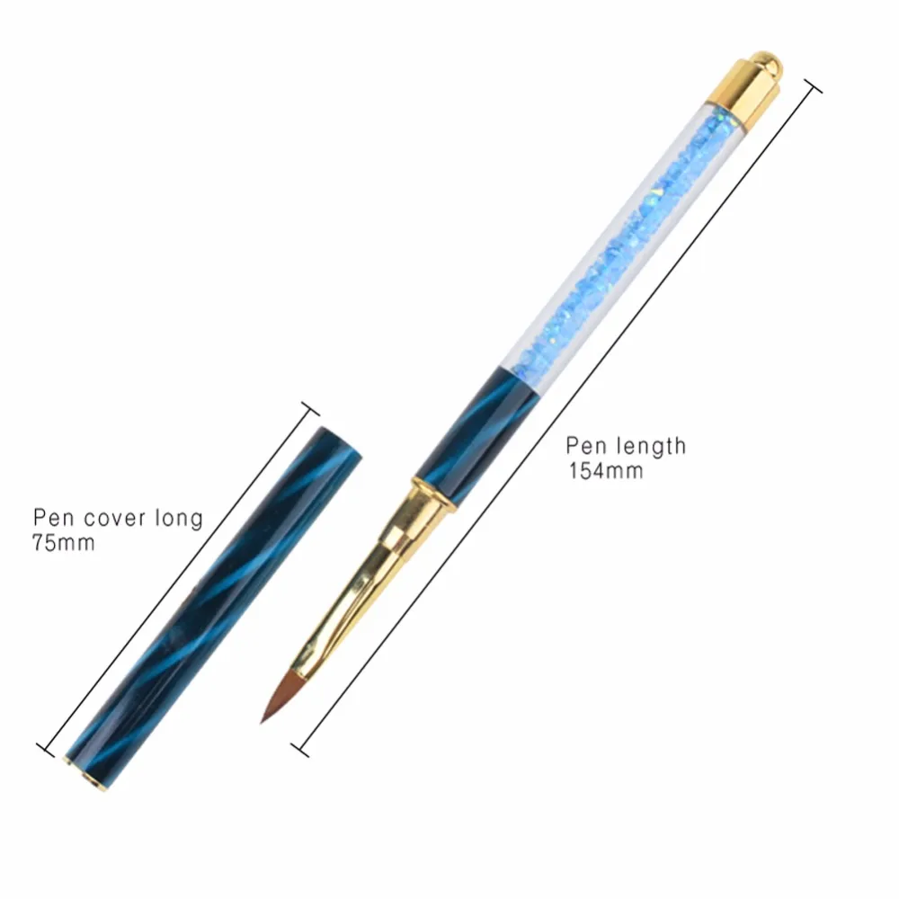 

1 Pcs Nail Brush Cat Eye Rhinestones Nail Art Brush Gradient Drawing Painting Pen Liner Flat Brushes DIY UV Gel Polish Nail Tool