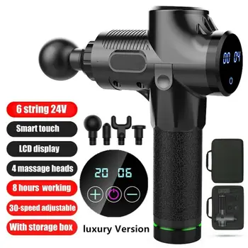 

Percussive Massager Gun Electric Massage Therapy Device with 4 Massaging Heads 30 Speeds