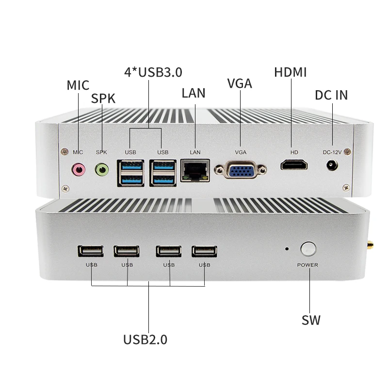  MSECORE 8TH Gen Quad-core i5 8250U fanless DDR4 Gaming Mini PC Windows 10 HTPC Desktop Computer lin
