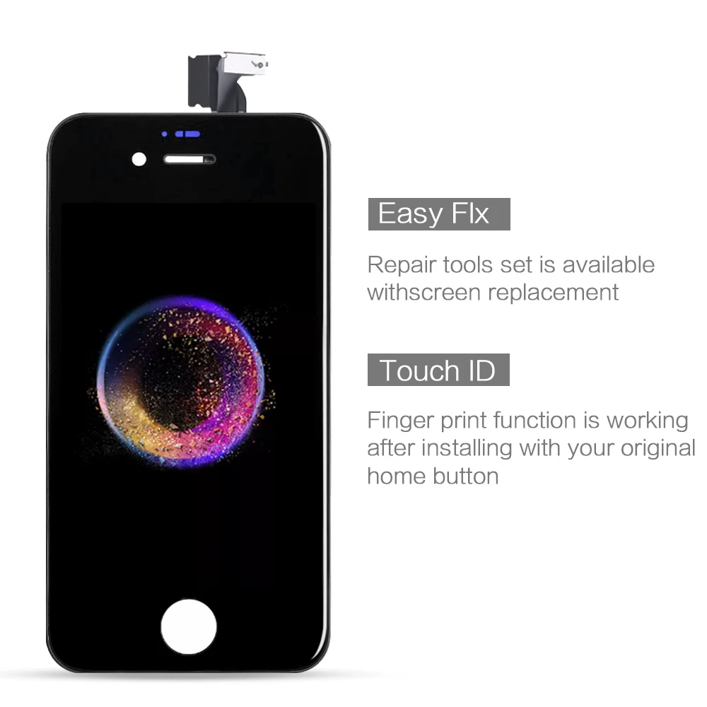 ЖК дисплей с сенсорным экраном AAA + для iPhone 4 5 5c 100% закаленное стекло
