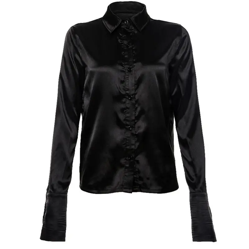 

Black Casual Blouse Women Autumn Lonng Sleeve Shirt