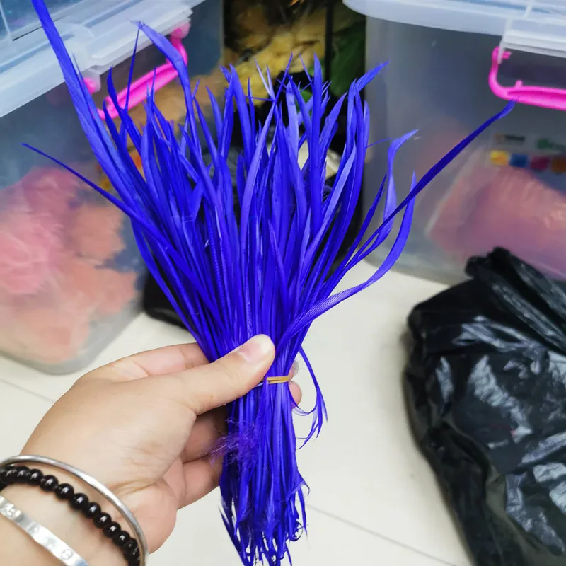 Фиолетовый Wholesale20-100pcs/лот одноцветные тонкие мягкие перья индейки Марабу Промытые гусиные пуховые перья для Свадебные украшения своими руками - Цвет: Фиолетовый