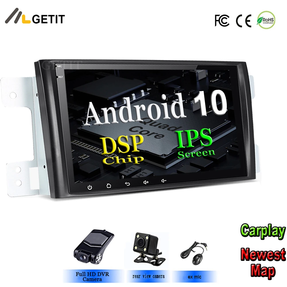 Ips Android 10 Автомобильный gps 2 DIN без DVD мультимедийный плеер для SUZUKI GRAND VITARA 2007-2013 gps Радио стерео экран навигация