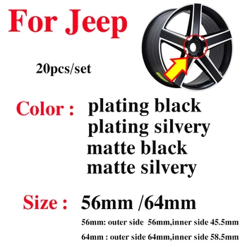 

For jeep Cherokee Liberty Rubicon Wrangler custom 56mm 64mm Car Wheel Hub Center Caps Rims Auto Wheel Covers logo badge 20pcs
