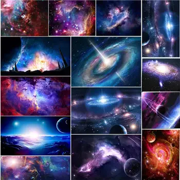 

5D Diamond Embroidery DIY Diamond Painting Space Star Diamonds Mosaic Cross Stitch Needlework Full Round Drill Home Decoration