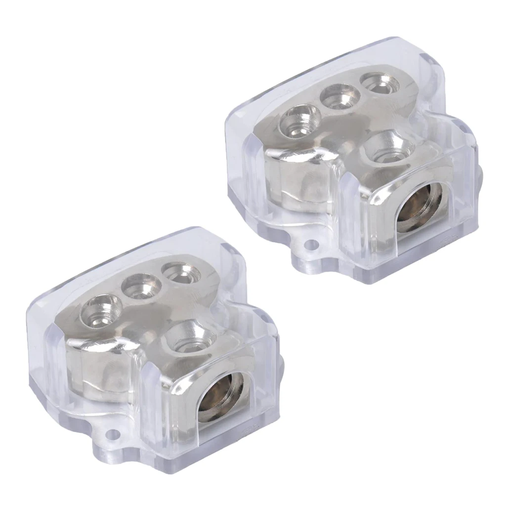 2x 3-Way Car Audio Stereo Amp Power/Ground Cable Splitter Distribution Block