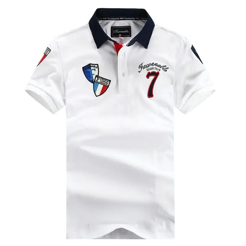 Франция бренд Faconnable вышивка Парк мужские поло с коротким рукавом рубашки Eden мужские деловые рубашки классические мужские футболки поло