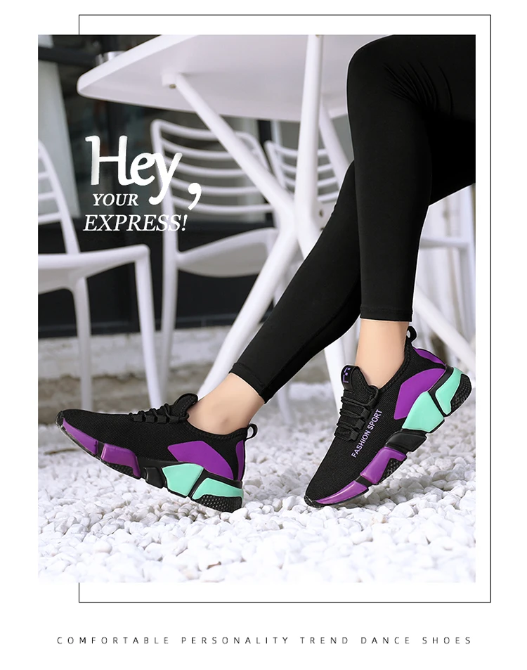 New Dance Sneakers Women Feature Breathable Mesh Dance Sneakers Zapatos Mujer High Quality Girls Ladies Practice Shoes YP34