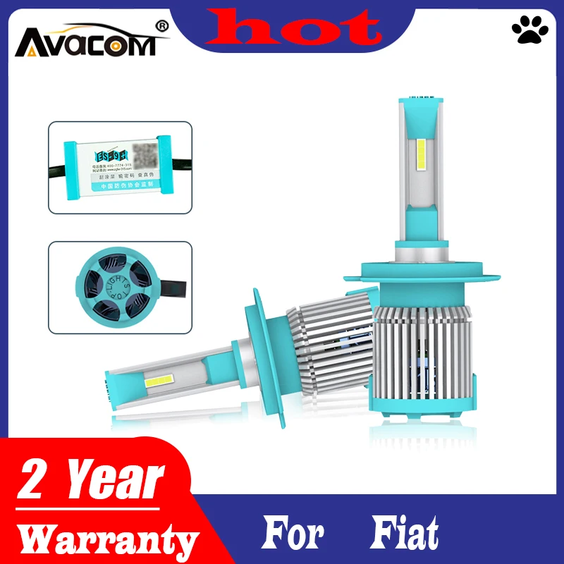 Автомобильные фары Avacom H4 LED H7 h1 h11 h8 h9 9005 HB3 9006 HB4 Turbo 12V 6500K 72W для Fiat