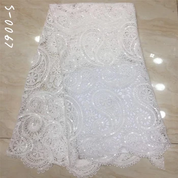 

African Lace Fabric 2020 High Quality Lace French Lace Fabric Embroidered Nigerian White Lace Fabrics For Wedding