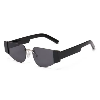 

Rimless Small Cat Eye Sunglasses Women 2020 Luxury Brand Designer Vintage Fashion Trendy Oval Sun Glasses Men UV400 Shades