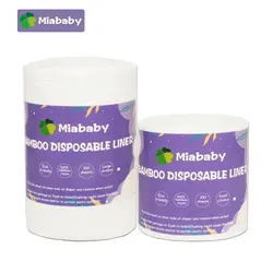 Miababy forros de fraldas descartáveis, 3 rolos/conjunto de fraldas descartáveis, biodegradáveis e laváveis, forros de fraldas de pano, 100% raiom de bambu