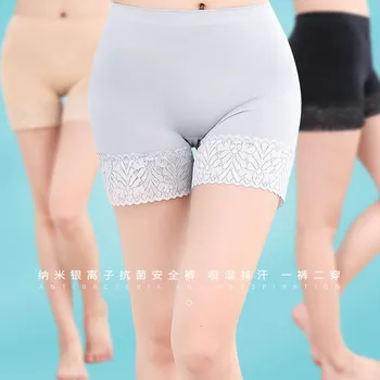

Lace Safety Pants Anti-empty Women's Summer Large Size Non-curling High-waisted Abdomen Safety Shorts Dantelli Kadin Sort 2020