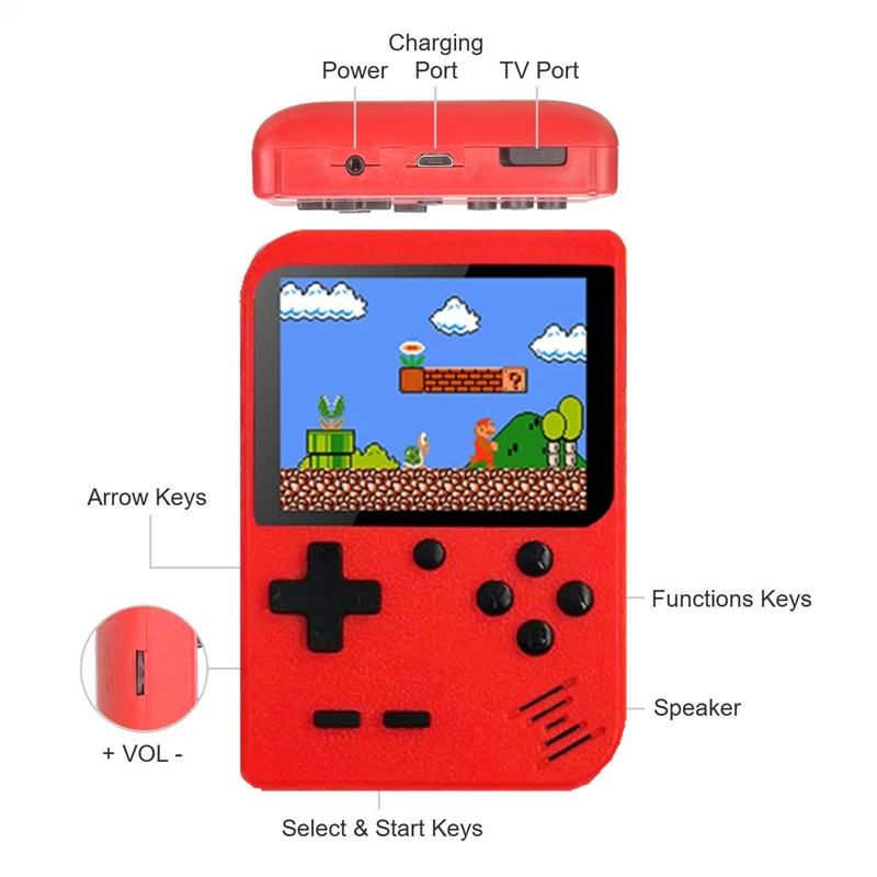 Ретро консоль для видеоигр Pocketgo Consola портативная игровая приставка 500 в 1 3 дюйма
