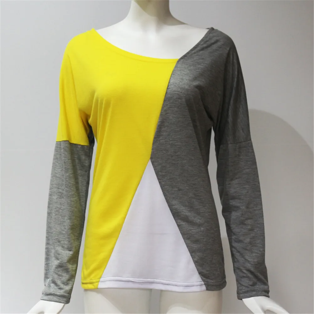Осенняя Лоскутная Женская рубашка пуловер длинный рукав Свободный Повседневный хлопковый вязаный кружевной блузка женские топы Плюс Размер 3XL Blusas Femme