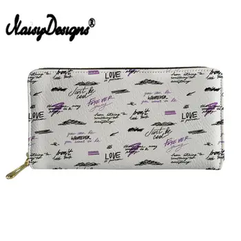 

NOISYDESIGNS Fashion Women Coin Wallets Letter Designs Zipper Purse Ladies Card Holder PU Leather Cellphone Clutch wallet Bag