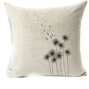 

Throw Pillow Covers Pillowcase Pillow Cover Dandelion Pattern Cushion Cover for Sofa Square Canvas Accent Pillow Sham 45*45cm