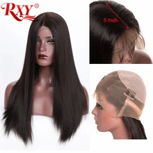 RXY 360 фронтальный парик шнурка предварительно сорвал с волосами младенца прямые Кружева Фронтальные перуанские человеческие волосы парики для черных женщин remy волос