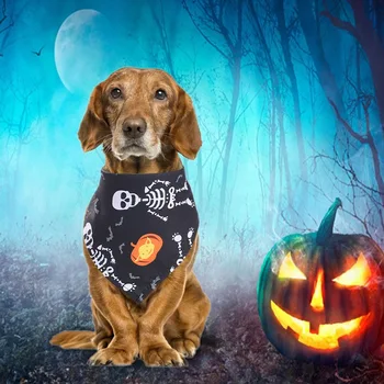 

Halloween Pet Dog Bandana Halloween Pumpkin Candy Printed Scarf Bib Cat Dog Triangular Bandage Collar Pet Grooming Decoration Su