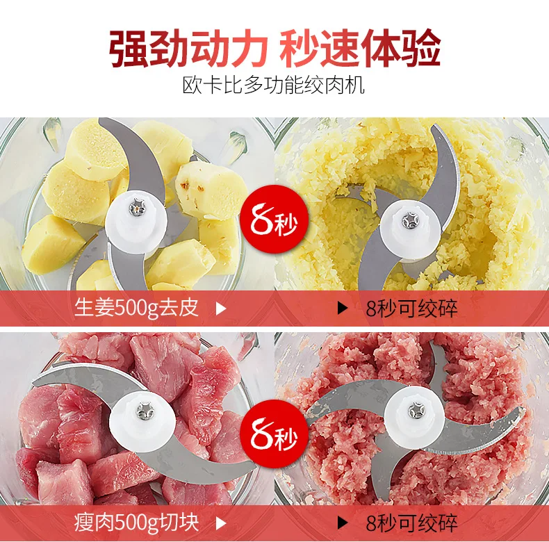 2Л смеситель из нержавеющей стали двухзубчатая мясорубка бытовая начинка измельченный перец чеснок машина для приготовления пищи процессор ручной миксер