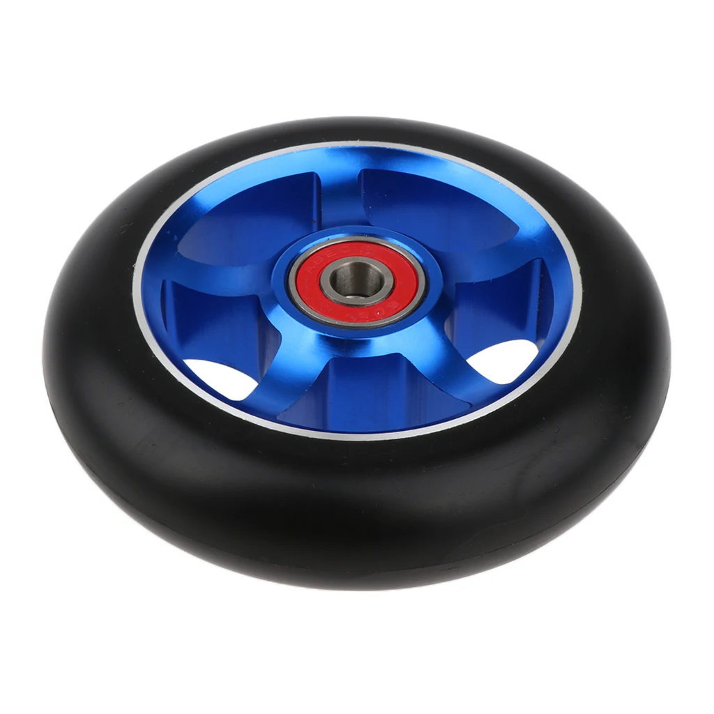Complete 2pcs Aluminum Alloy 100mm Pro Stunt Scooter Wheels with Bearing Kick Scooters