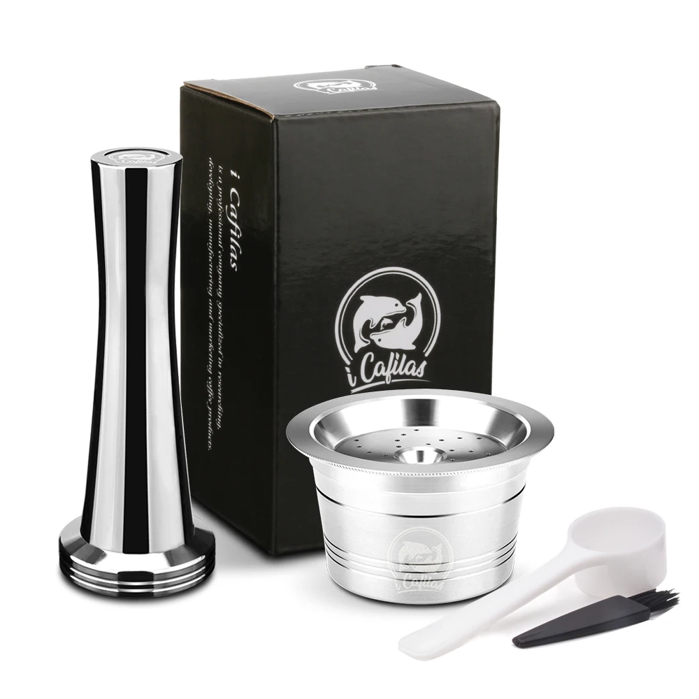 1 capsule Tamper ICafilas капсулы для кофе из нержавеющей стали Pod Reuable K-Fee фильтры для Tchibo Cafissimo ALDI Expressi coffee Marke трамбовочная ложка - Цвет: 1 capsule Tamper
