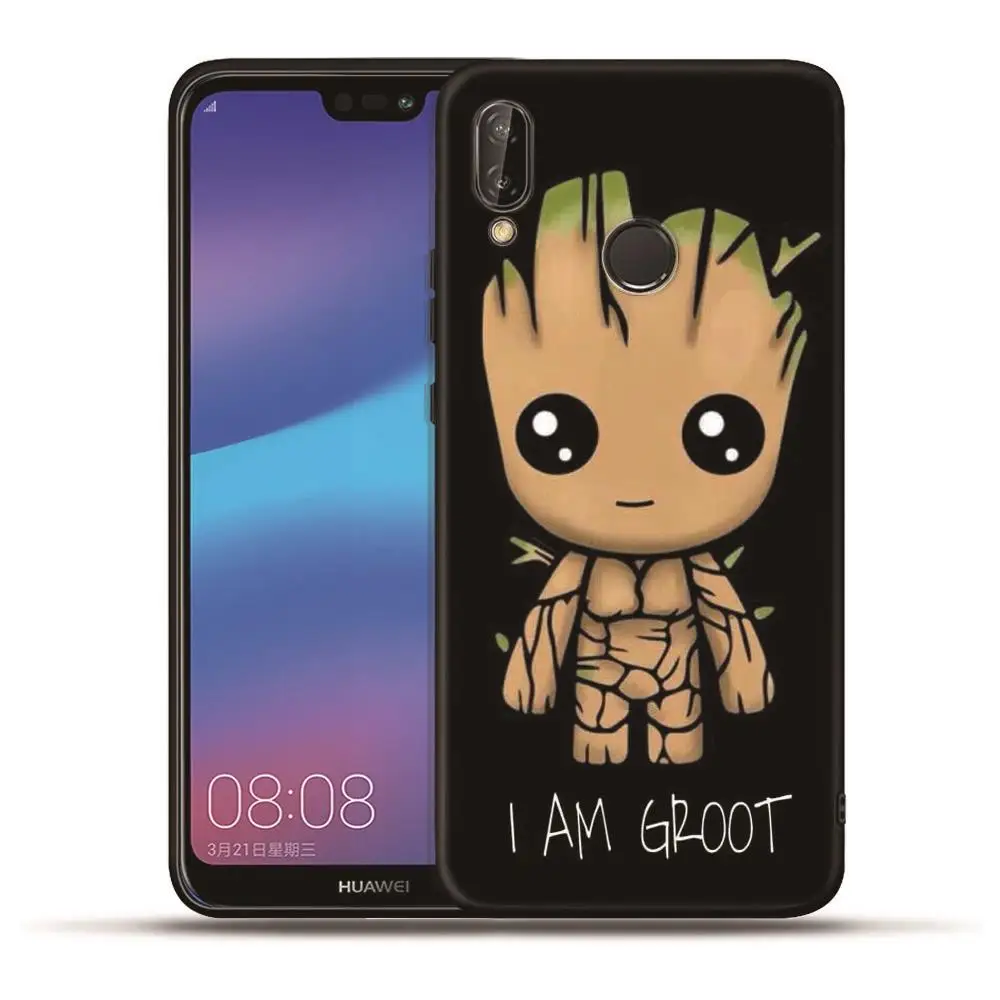 Классный с принтами "Marvel", "Мстители", Groot для huawei P20 P30 Коврики 10 20 Honor 8X 8C 8 9 10 20 Lite 7A Pro вид V20 чехол Чехол-футляр