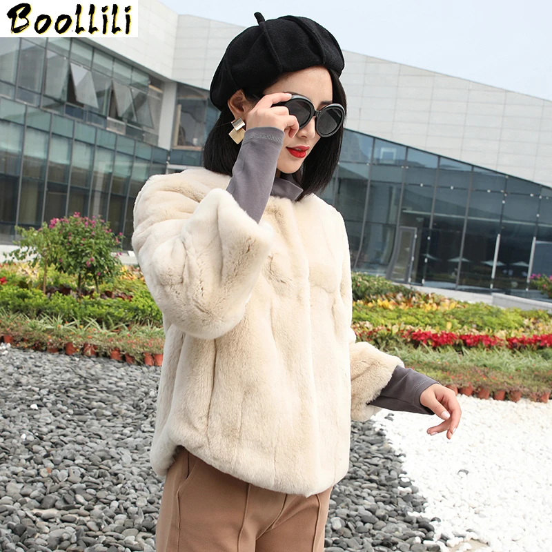 

Boollili Real Rex Rabbit Fur Coat Female Jacket 2020 Winter Jacket Women Natural Fur Korean Vintage Jackets Chaqueta Mujer