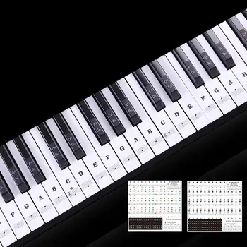 

88 Keys Transparent Piano Keyboard Name Stickers 54/61/88 Key Electronic Keyboard Piano Sticker Stave Note Music Decal Label