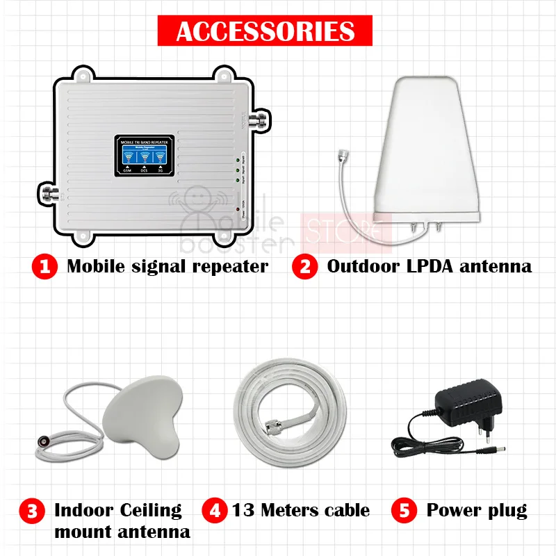 Ретранслятор gsm 2g 3g 4g Сотовый усилитель 9001 + 1800 2100 GSM UMTS LTE 4G сигнала сети