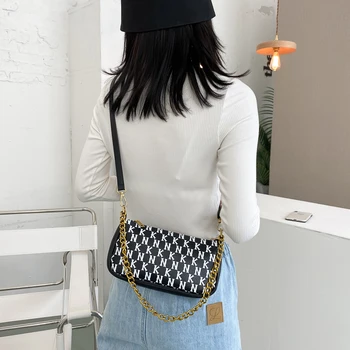 

2020 Autumn New Collection Women Bag Fashion Character Shoulder Bag Euro America Chain Bag Ins Hot High Quality Mahjong Bag