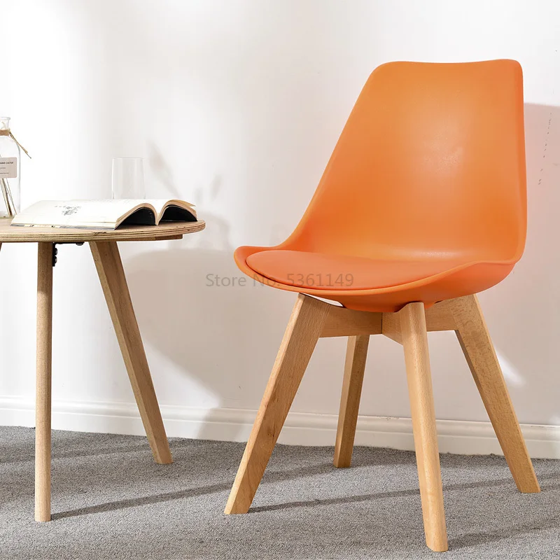 

Nordic Solid Wood Table and Chair Cafe Net Red Home Computer Backrest Chair Modern Simple Living Room Chair